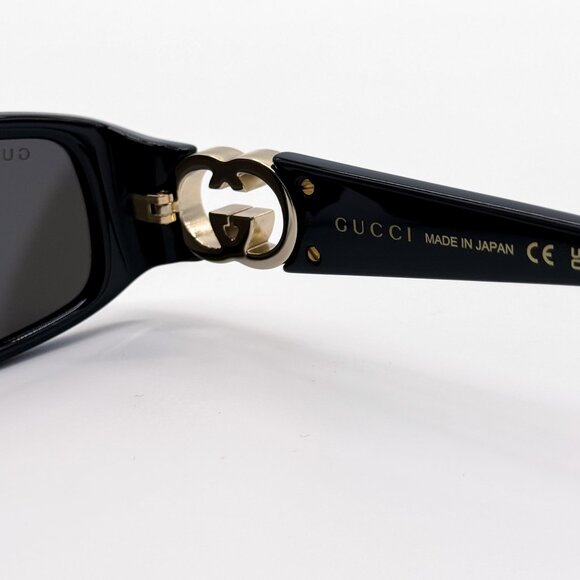 NEW GUCCI GG1661S 001 OVAL BLACK  WOMEN SUNGLASSES GUCCI - Picture 12 of 13